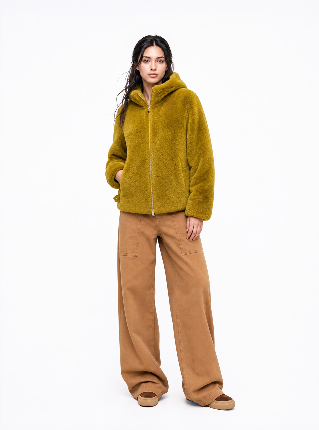 abrigo-peluche-corto-capucha-mujer-tokyo-amarillo-donjaz-1